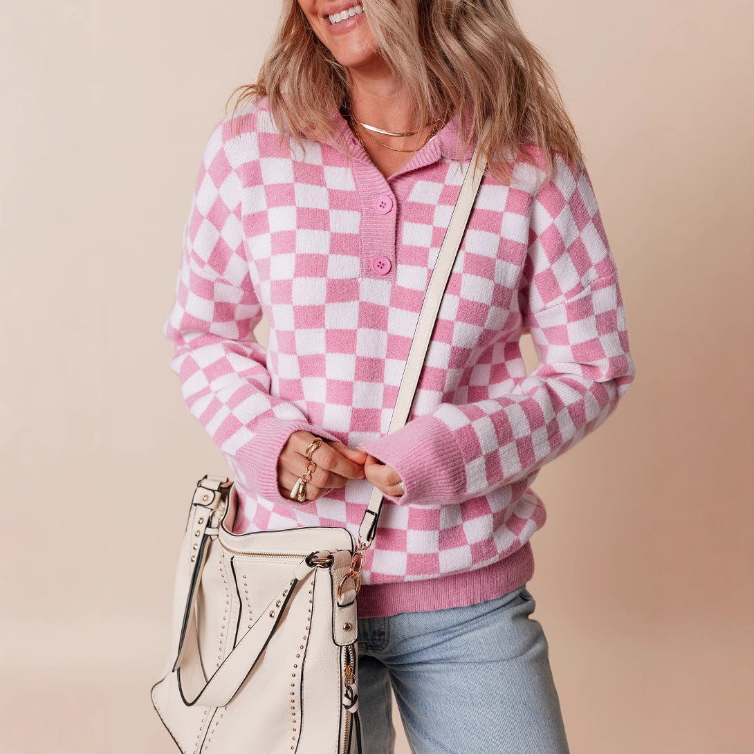 Maglia da donna larga, modello base alla moda