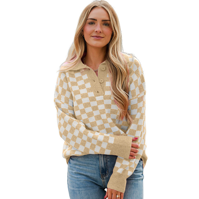 Maglia da donna larga, modello base alla moda