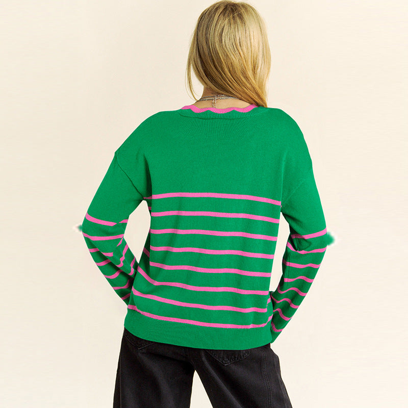 Pullover da donna con fiocco, moda europea e americana
