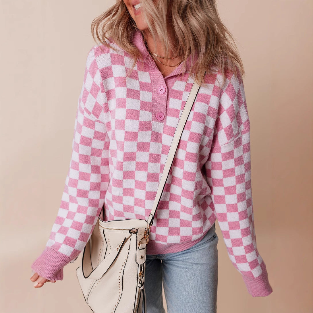 Maglia da donna larga, modello base alla moda