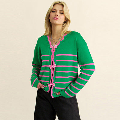 Pullover da donna con fiocco, moda europea e americana